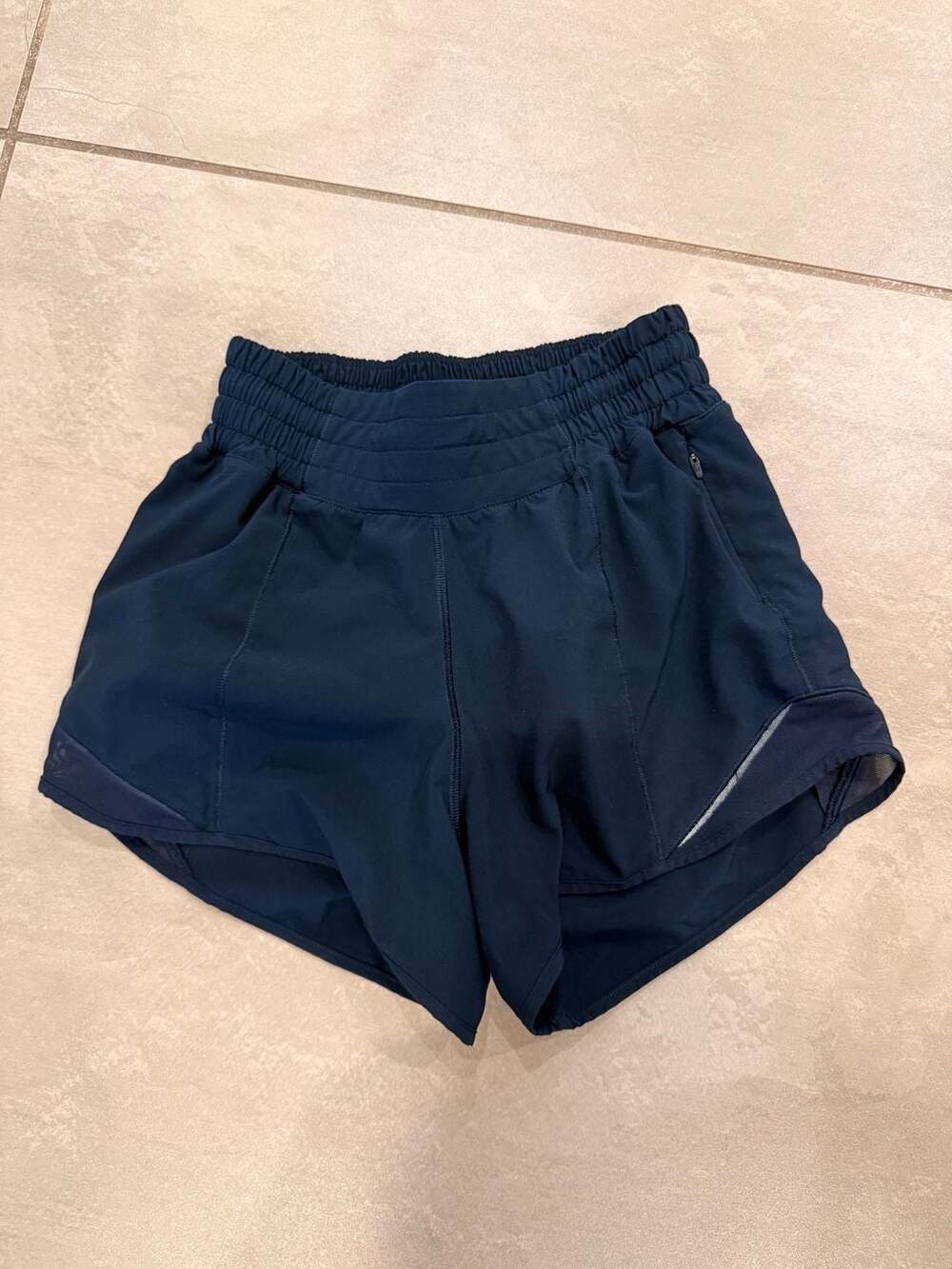 Lululemon Hotty Hot Low-Rise Lined Athletic Shorts, Navy